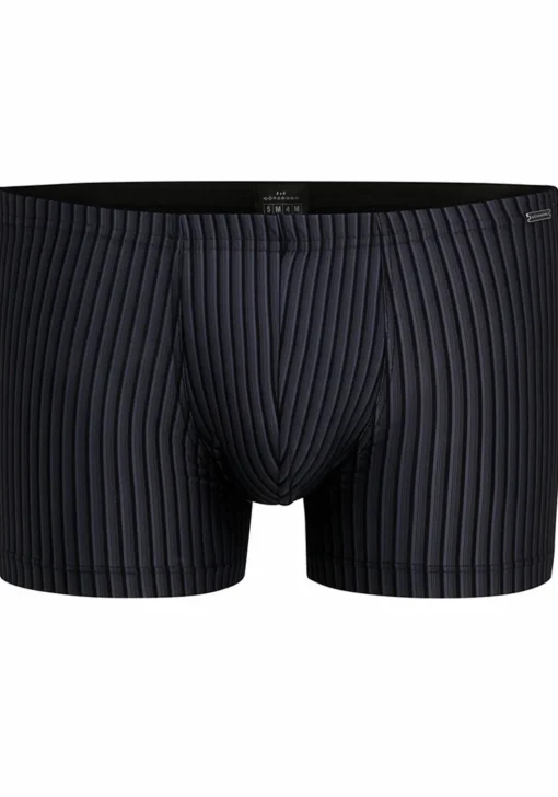 Gotzburg heren boxer normale lengte (1-pack), zwart-grijs gestreept