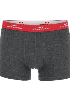 Gotzburg heren boxers (2-pack), normale lengte, donkergrijs en rood