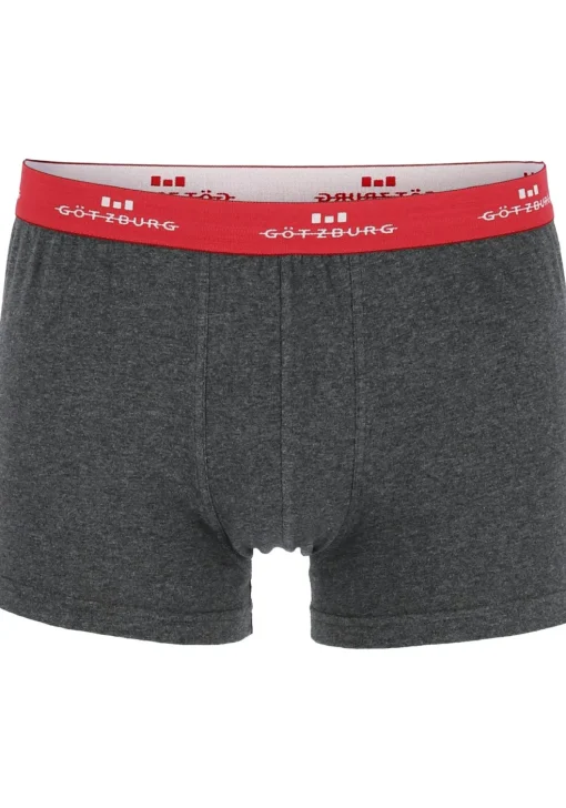 Gotzburg heren boxers (2-pack), normale lengte, donkergrijs en rood