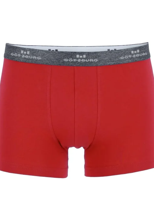 Gotzburg heren boxers (2-pack), normale lengte, donkergrijs en rood