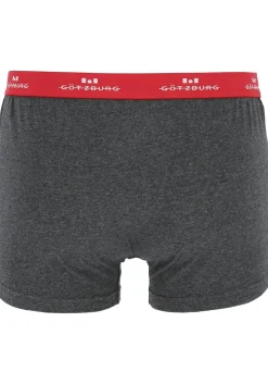 Gotzburg heren boxers (2-pack), normale lengte, donkergrijs en rood