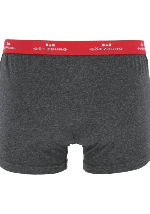 Gotzburg heren boxers (2-pack), normale lengte, donkergrijs en rood