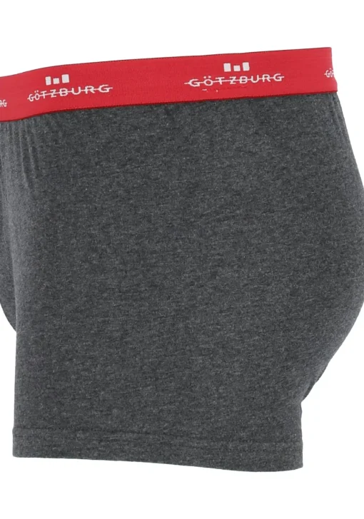 Gotzburg heren boxers (2-pack), normale lengte, donkergrijs en rood