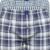Gotzburg heren boxershorts geweven wijd model met gulp (2-pack), donkerblauw geruit