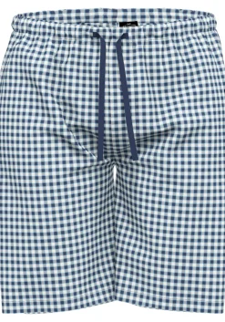 Gotzburg heren pyjama- of loungebroek kort, donkerblauw geruit