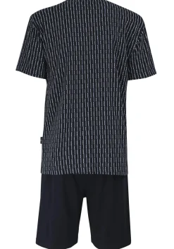 Gotzburg heren shortama, blauw met lichtblauw en wit dessin