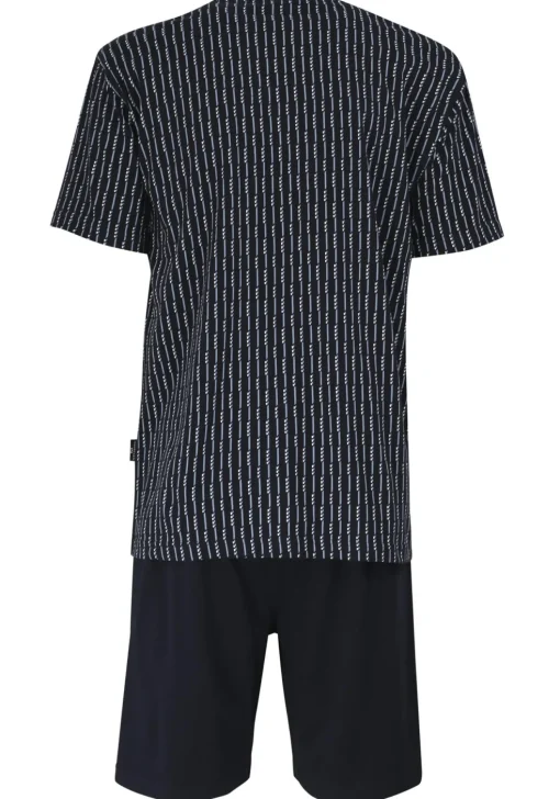 Gotzburg heren shortama, blauw met lichtblauw en wit dessin