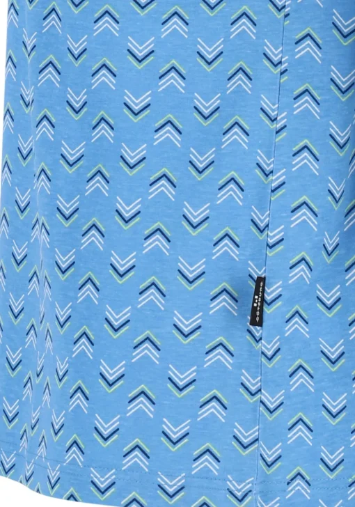 Gotzburg heren shortama V-hals, middenblauw dessin
