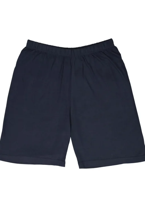 Gotzburg heren shortama V-hals, licht- met donkerblauw en geel dessin