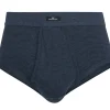 Gotzburg heren slip met gulp (1-pack), middenblauw gestreept