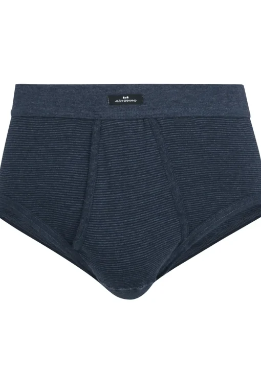Gotzburg heren slip met gulp (1-pack), middenblauw gestreept