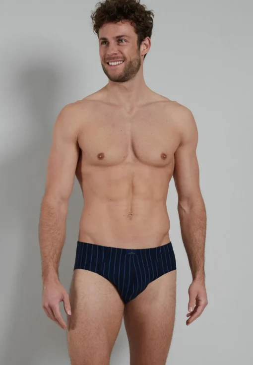 Gotzburg heren sport slip (1-pack), donkerblauw gestreept