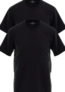 Gotzburg heren T-shirts regular fit V-hals (2-pack), zwart