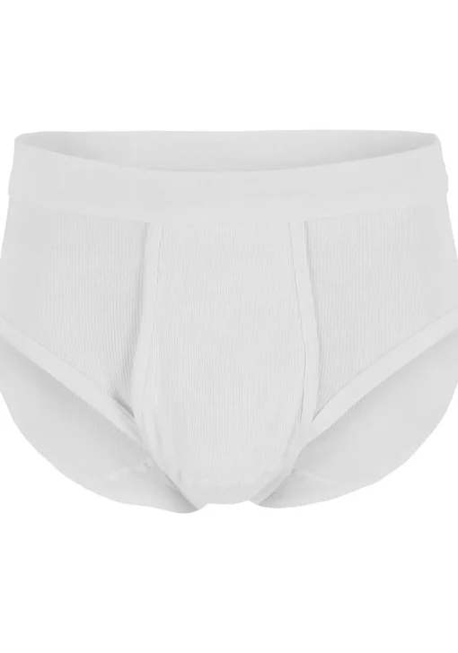 Gotzburg slips doppelripp (2-pack), heren slips met gulp, wit