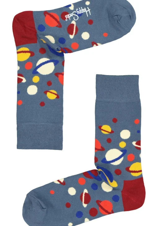 Happy Socks The Milky Way Sock, planeten in het blauw