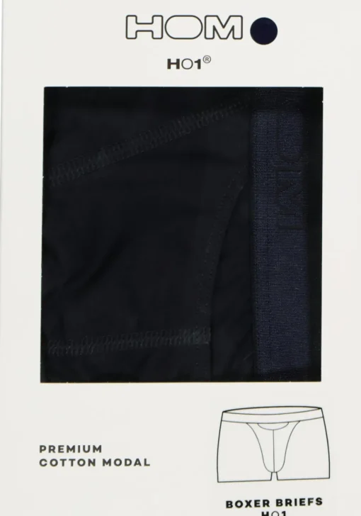 HOM HO1 boxer briefs (1-pack), heren boxer kort met horizontale gulp, navy blauw