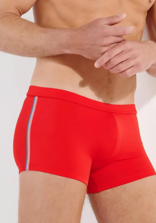 HOM Nautical cup swim shorts, heren zwembroek, rood