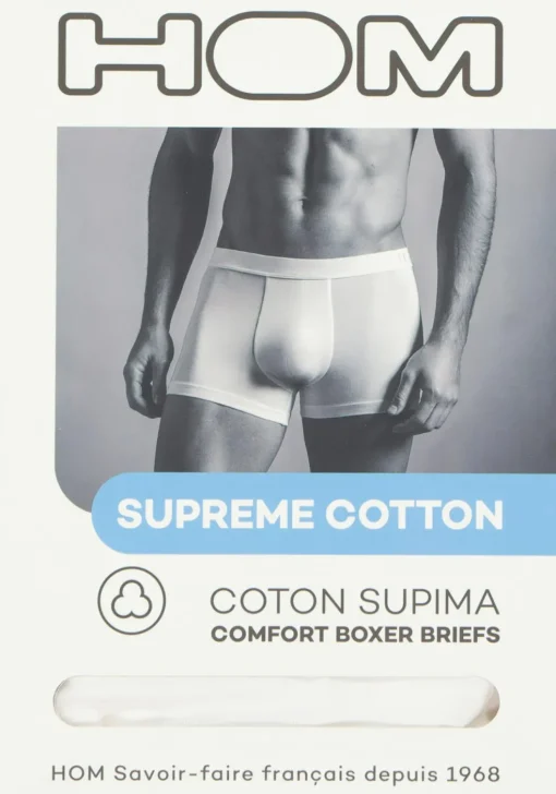 HOM Supreme cotton comfort boxer briefs (1-pack), heren boxer normale lengte, wit