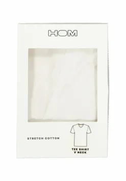 HOM Supreme Cotton tee-shirt (1-pack), heren T-shirt V-hals, wit