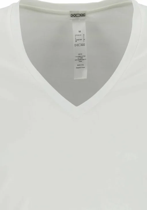 HOM Supreme Cotton tee-shirt (1-pack), heren T-shirt V-hals, wit