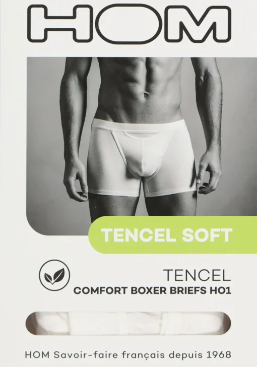HOM Tencel soft comfort boxer briefs HO1 (1-pack), heren boxer kort met horizontale gulp, wit