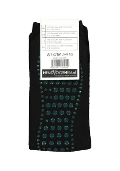Homepads herensokken, zwart (groene noppen)