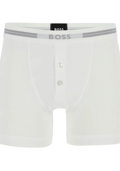 HUGO BOSS Original retro trunk (1-pack), heren boxer normale lengte met gulp, wit