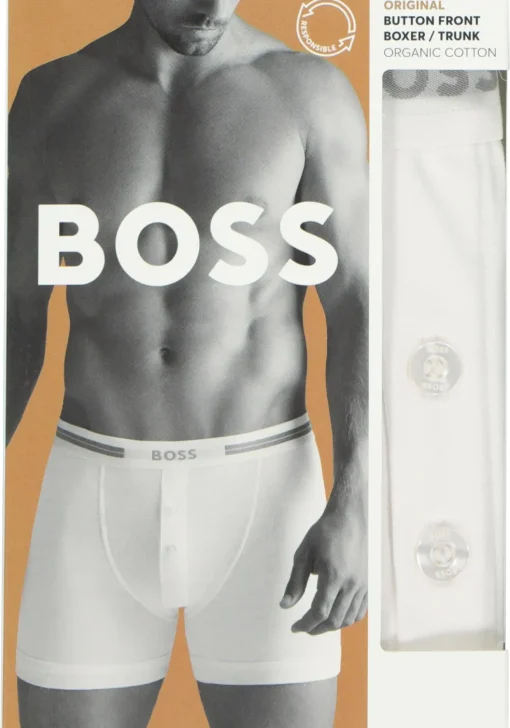 HUGO BOSS Original retro trunk (1-pack), heren boxer normale lengte met gulp, wit