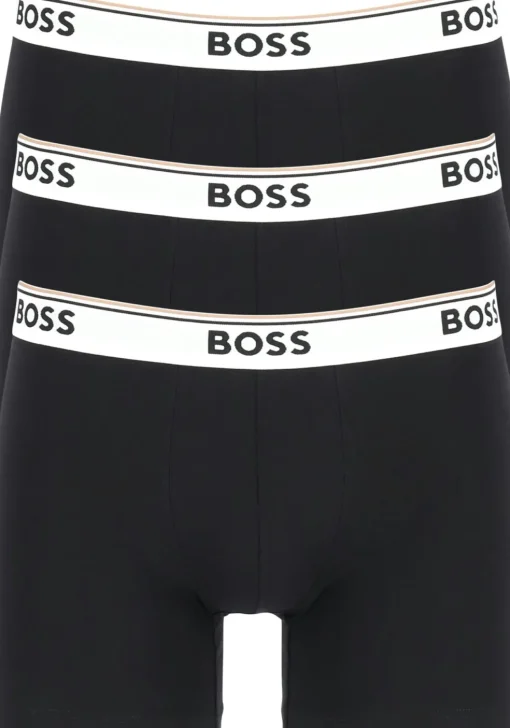 HUGO BOSS Power boxer briefs (3-pack), heren boxers normale lengte, zwart met witte band