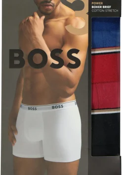 HUGO BOSS Power boxer briefs (3-pack), heren boxers normale lengte, rood, blauw, zwart