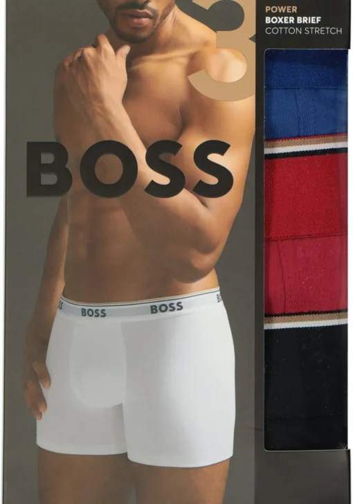 HUGO BOSS Power boxer briefs (3-pack), heren boxers normale lengte, rood, blauw, zwart