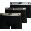 HUGO BOSS Power trunks (3-pack), heren boxers kort, zwart met gekleurde tailleband