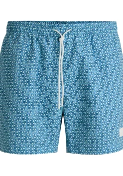 HUGO BOSS Vibe swim shorts, heren zwembroek, lichtblauw dessin