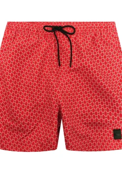 HUGO BOSS Vibe swim shorts, heren zwembroek, middenrood dessin