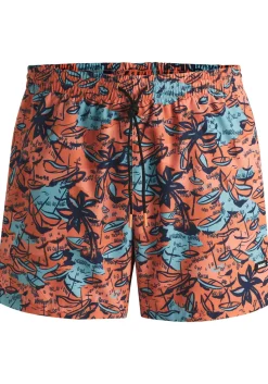 HUGO BOSS Willow swim shorts, heren zwembroek, fel oranje dessin