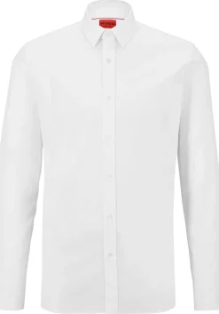 HUGO Elisha slim fit overhemd, popeline, wit
