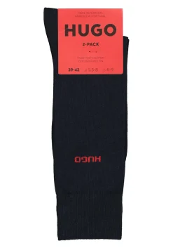HUGO logo sokken (2-pack), herensokken katoen, donkerblauw