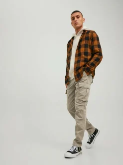 JACK & JONES Ace Tucker Cargoa loose fit, heren cargo broek, beige