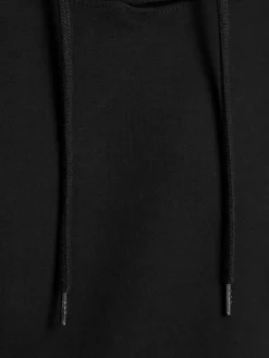 JACK & JONES Basic sweat hood regular fit, heren hoodie katoenmengsel met capuchon, zwart