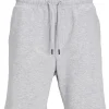 JACK & JONES Bradley Sweat Shorts loose fit, heren joggingbroek kort, lichtgrijs melange