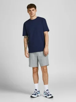JACK & JONES Bradley Sweat Shorts loose fit, heren joggingbroek kort, lichtgrijs melange