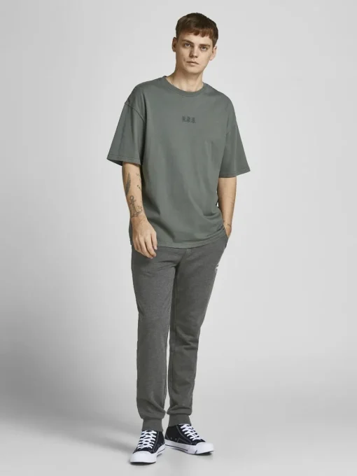 JACK & JONES Gordon Shark Sweat Pants regular fit, heren joggingbroek, donkergrijs melange
