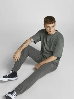 JACK & JONES Gordon Shark Sweat Pants regular fit, heren joggingbroek, donkergrijs melange