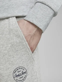 JACK & JONES Gordon Shark Sweat Pants regular fit, heren joggingbroek, lichtgrijs melange