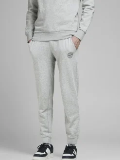 JACK & JONES Gordon Shark Sweat Pants regular fit, heren joggingbroek, lichtgrijs melange