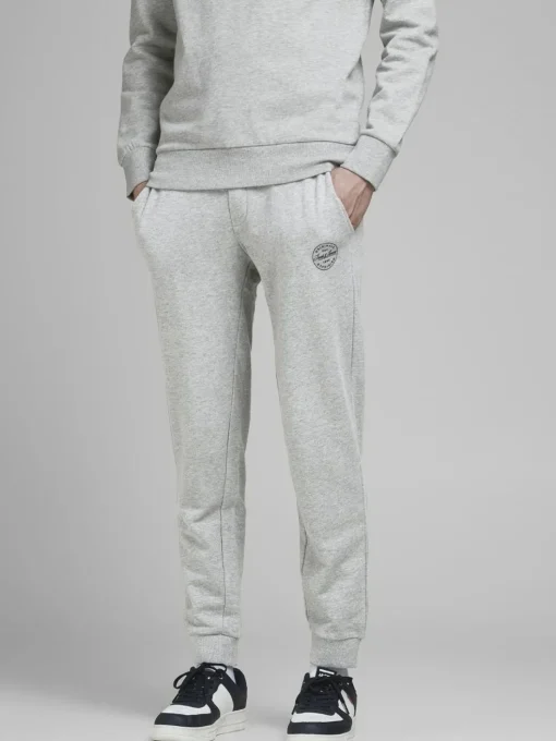 JACK & JONES Gordon Shark Sweat Pants regular fit, heren joggingbroek, lichtgrijs melange