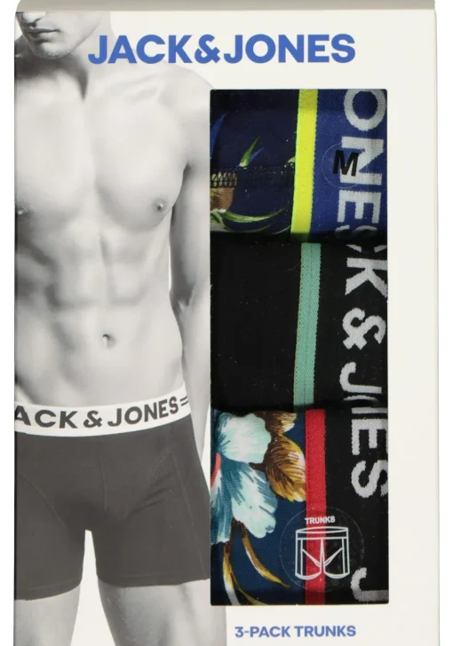 Jack & Jones heren boxers Jacflower trunks (3-pack), gebloemd en uni