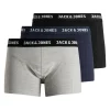 JACK & JONES Jacanthony trunks (3-pack), heren boxers normale lengte, zwart, blauw en grijs