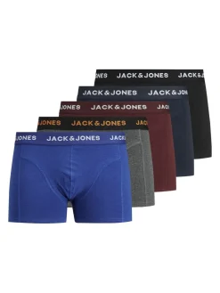 JACK & JONES Jacblack friday trunks (5-pack), heren boxers normale lengte, zwart, blauw, donkerrood en grijs