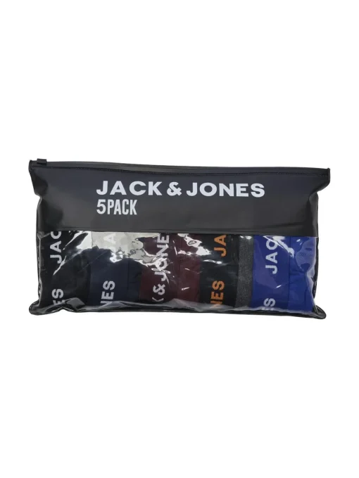 JACK & JONES Jacblack friday trunks (5-pack), heren boxers normale lengte, zwart, blauw, donkerrood en grijs